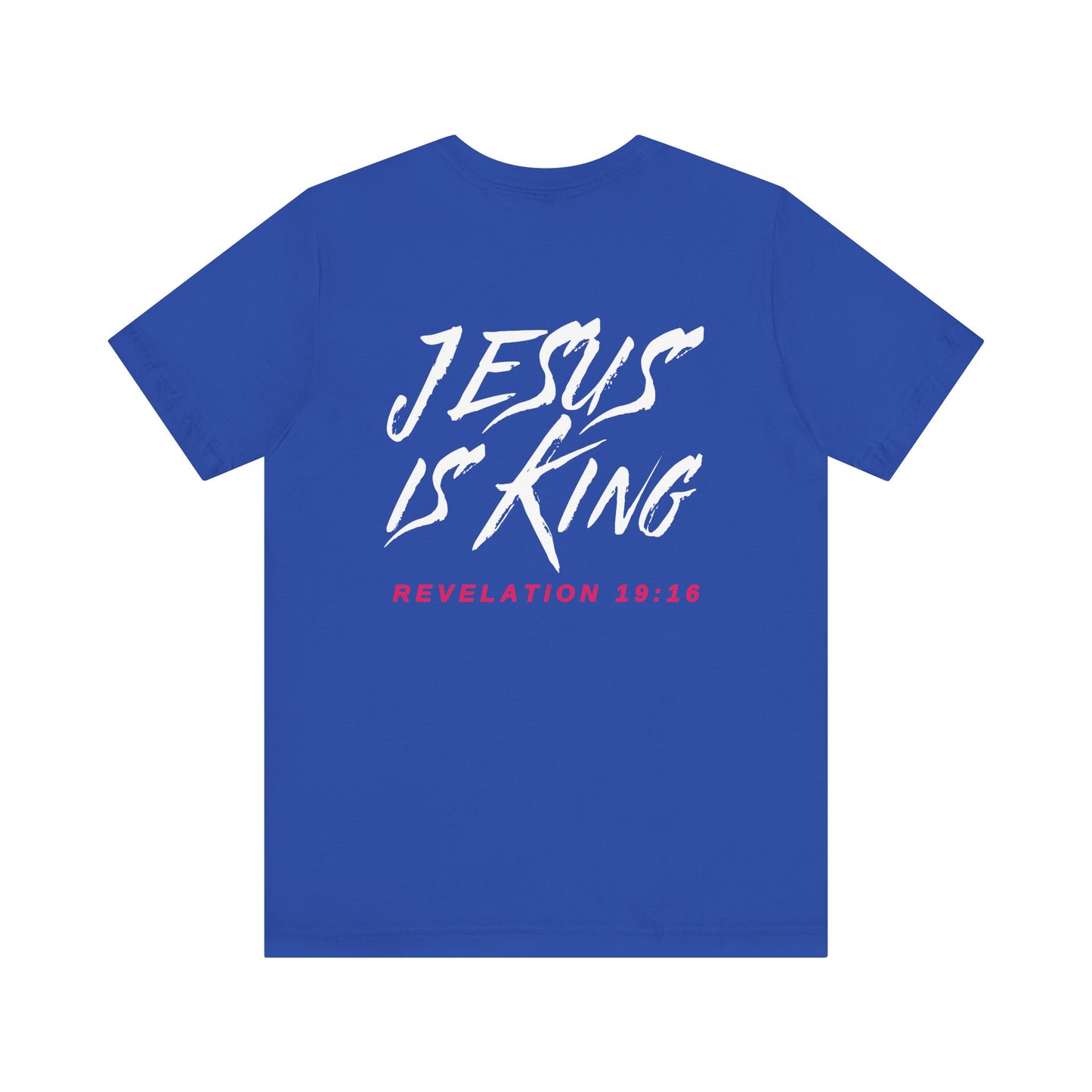 Jesus is King(Graffiti style text on back) - Mens Christian T-Shirt