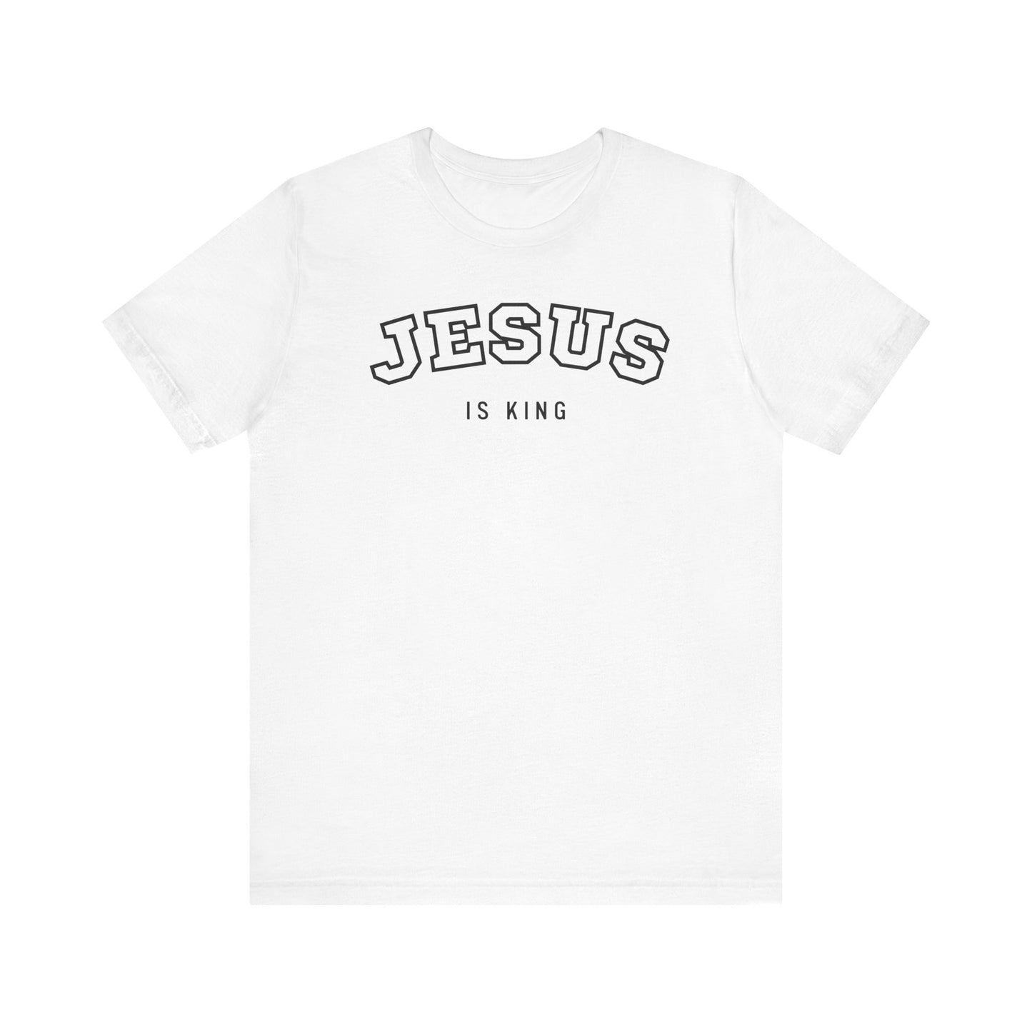 JESUS IS KING – Varsity Style Mens Christian T-Shirt