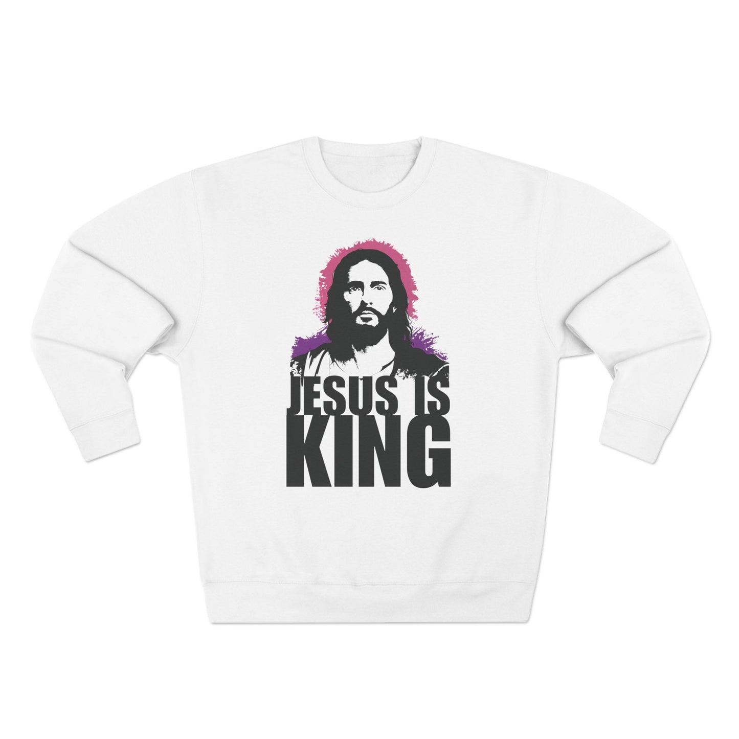 Jesus is King(with portrait image) - Men's Premium Sweatshirt