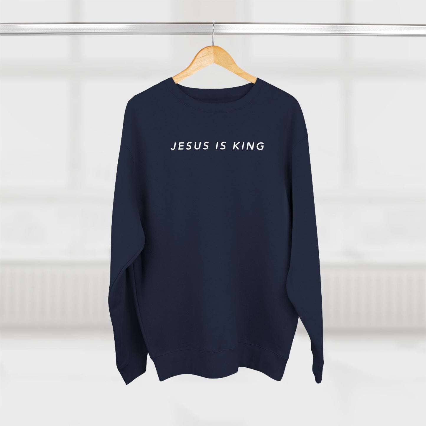 Jesus is King(Graffiti style text on back) - Men's Premium Sweatshirt
