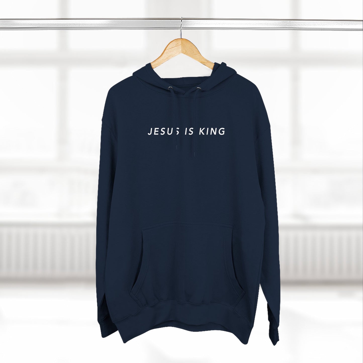 Jesus is King(Graffiti-style font on back) - Men's Premium Hoodie