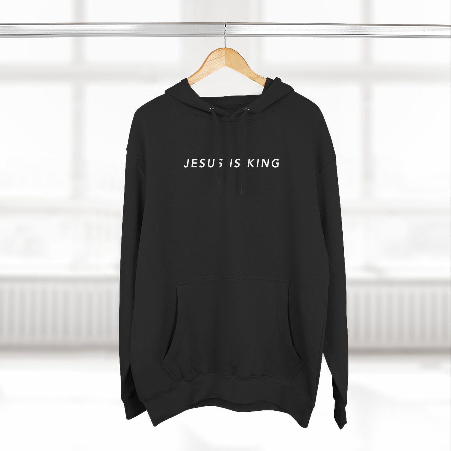 Jesus is King(Graffiti-style font on back) - Men's Premium Hoodie