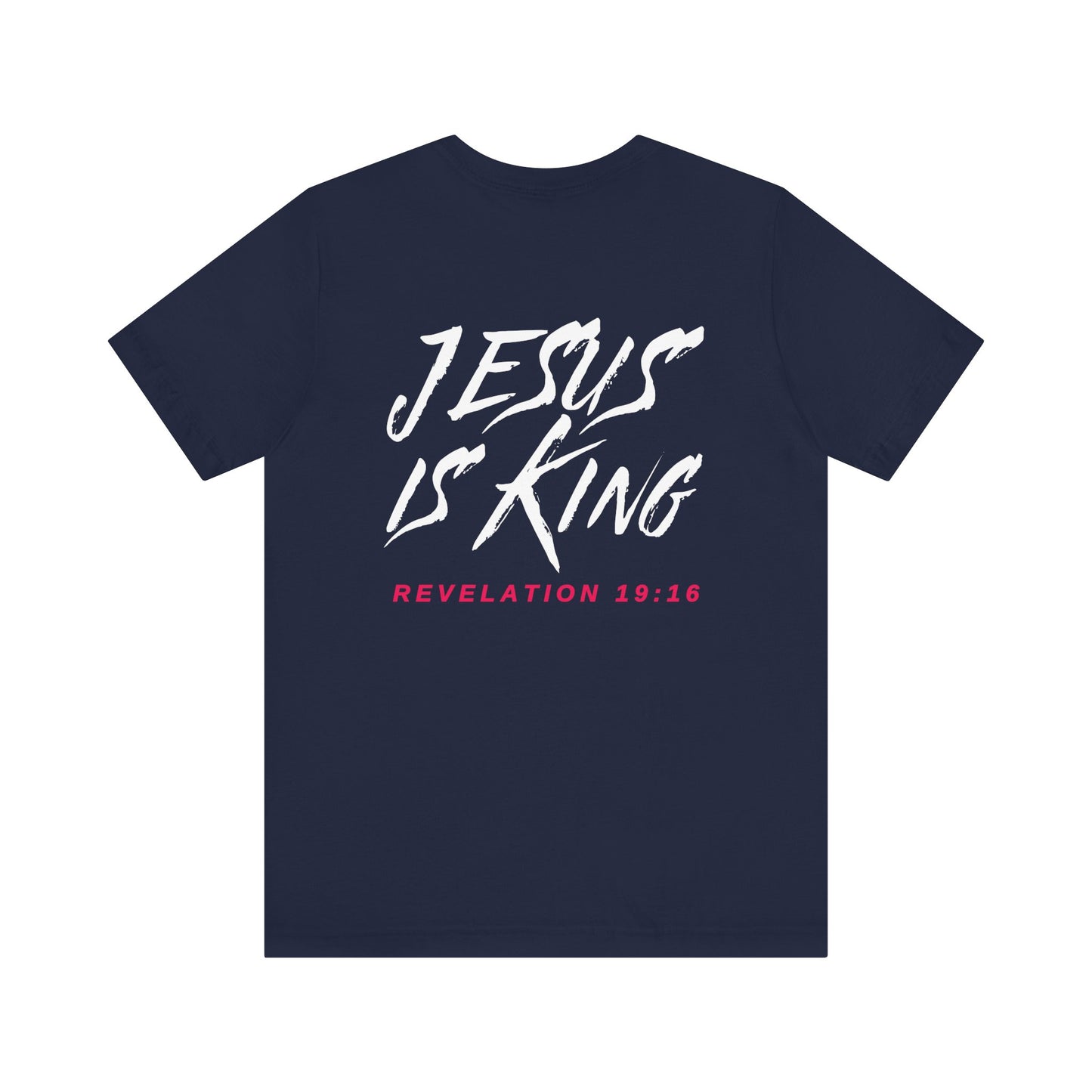 Jesus is King(Graffiti style text on back) - Mens Christian T-Shirt