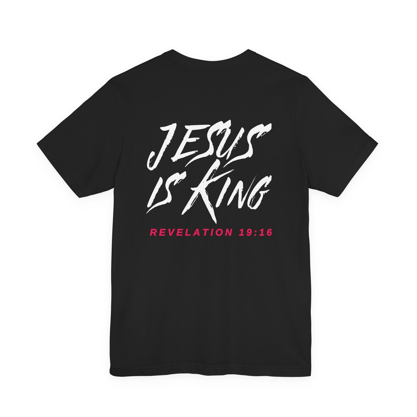 Jesus is King(Graffiti style text on back) - Mens Christian T-Shirt