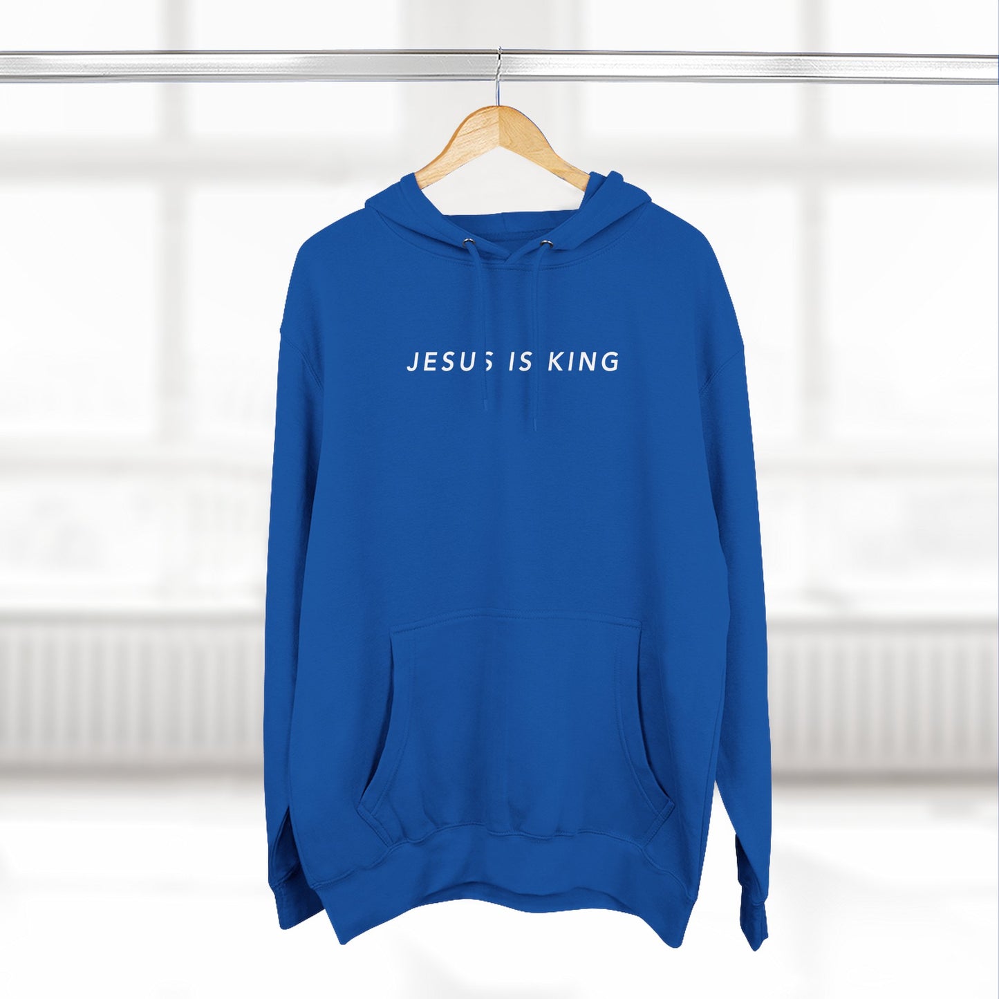 Jesus is King(Graffiti-style font on back) - Men's Premium Hoodie