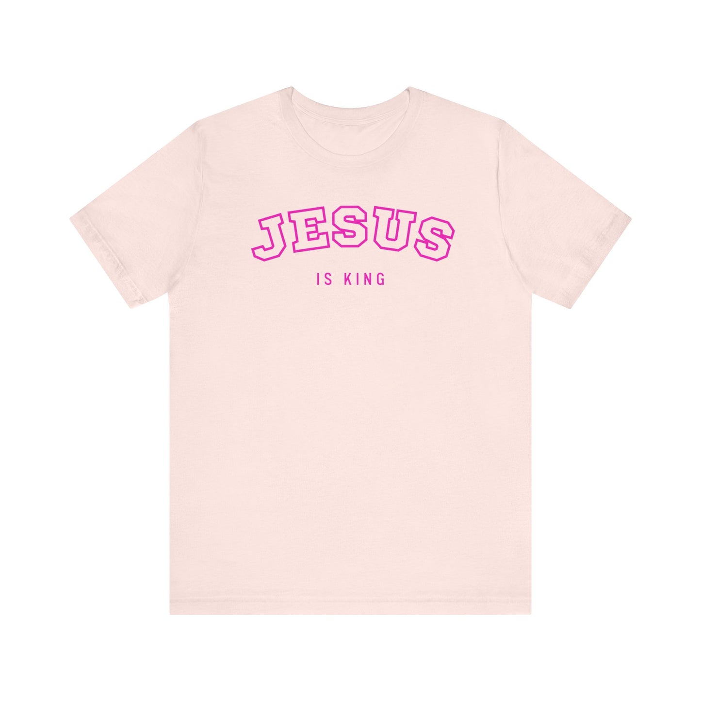 JESUS IS KING – Varsity Style Womens Christian T-Shirt