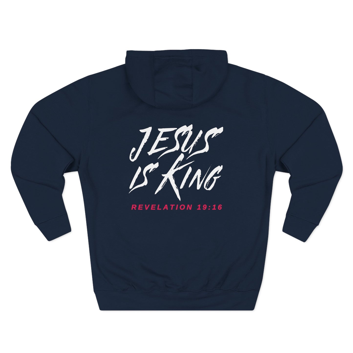 Jesus is King(Graffiti-style font on back) - Women's Premium Hoodie