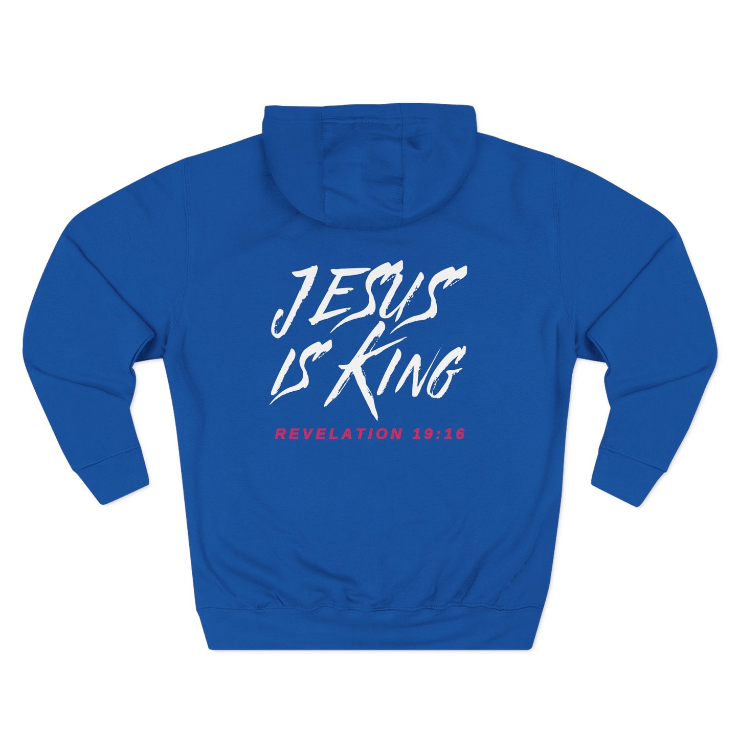 Jesus is King(Graffiti-style font on back) - Men's Premium Hoodie