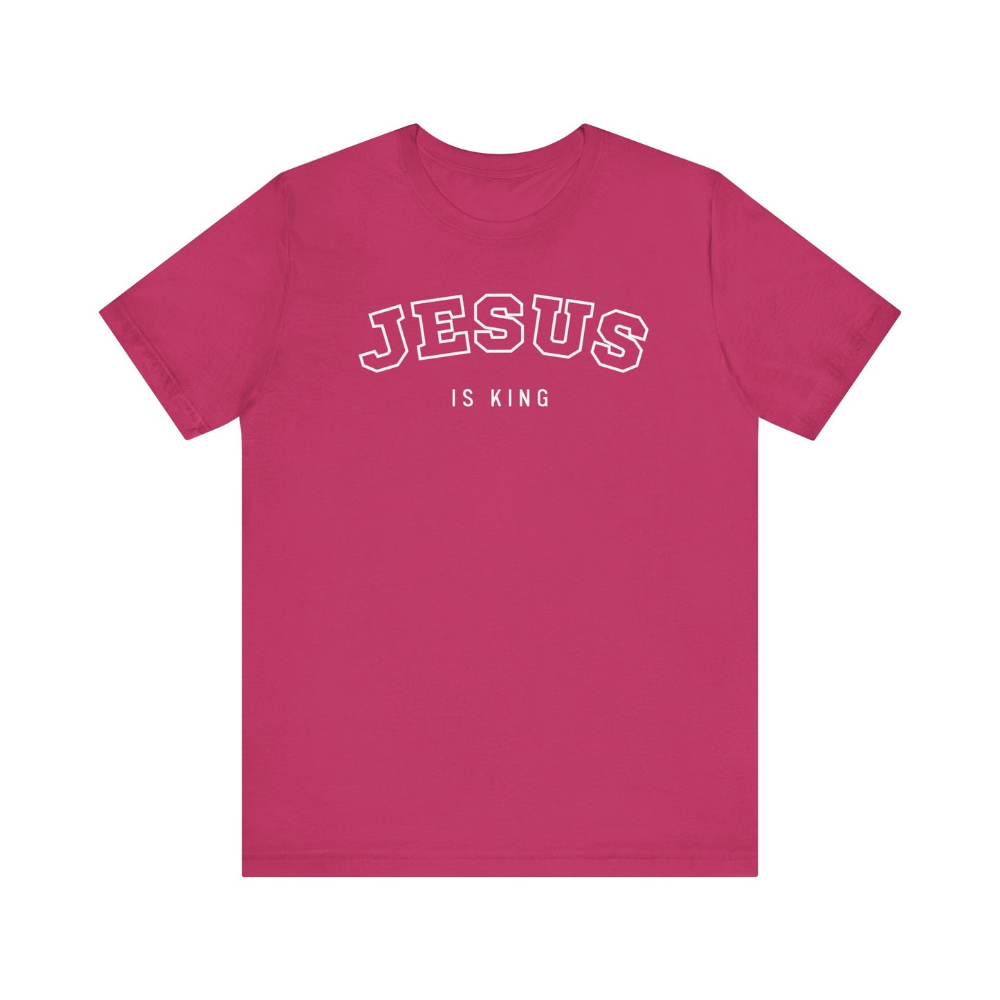 JESUS IS KING – Varsity Style Mens Christian T-Shirt