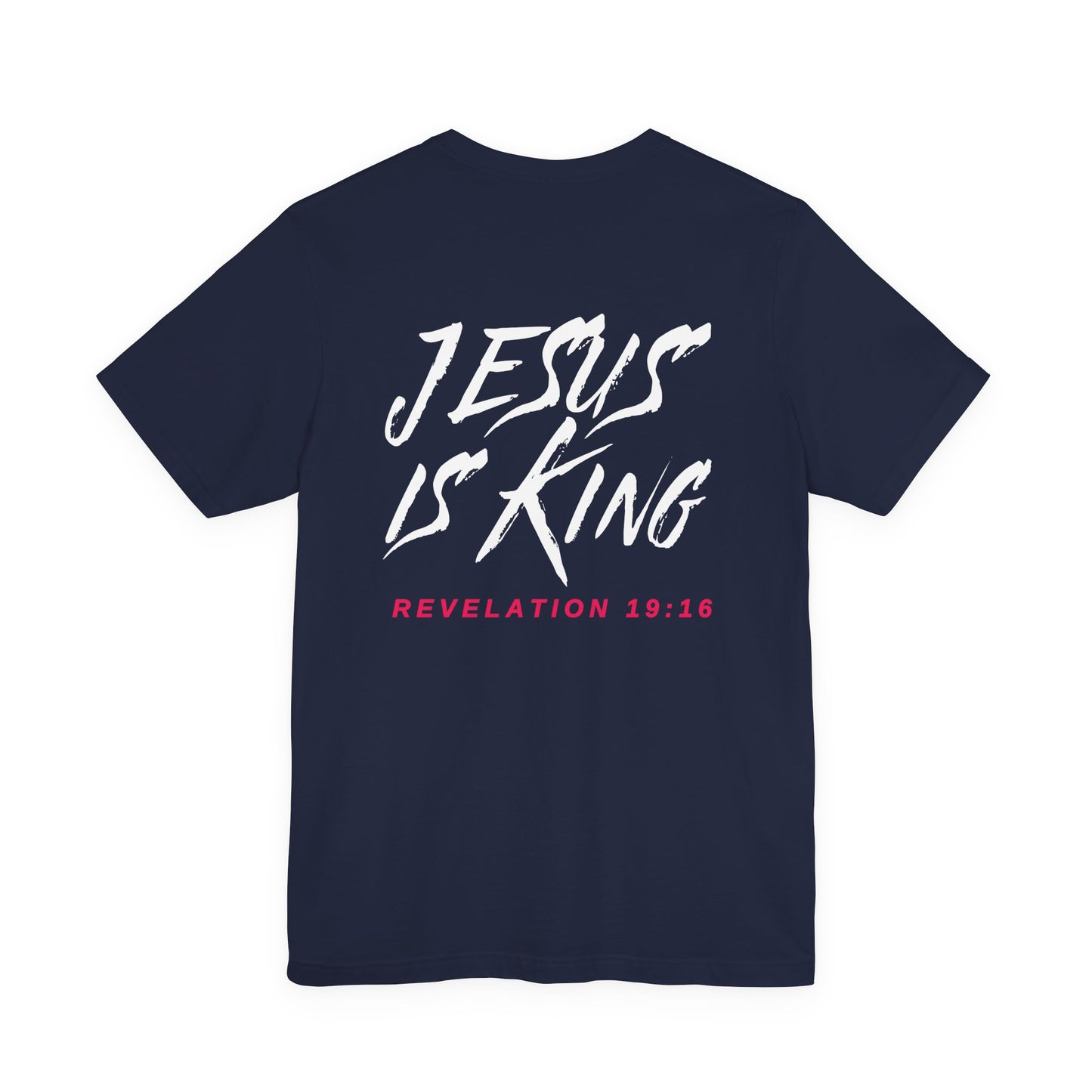 Jesus is King(Graffiti style text on back) - Mens Christian T-Shirt