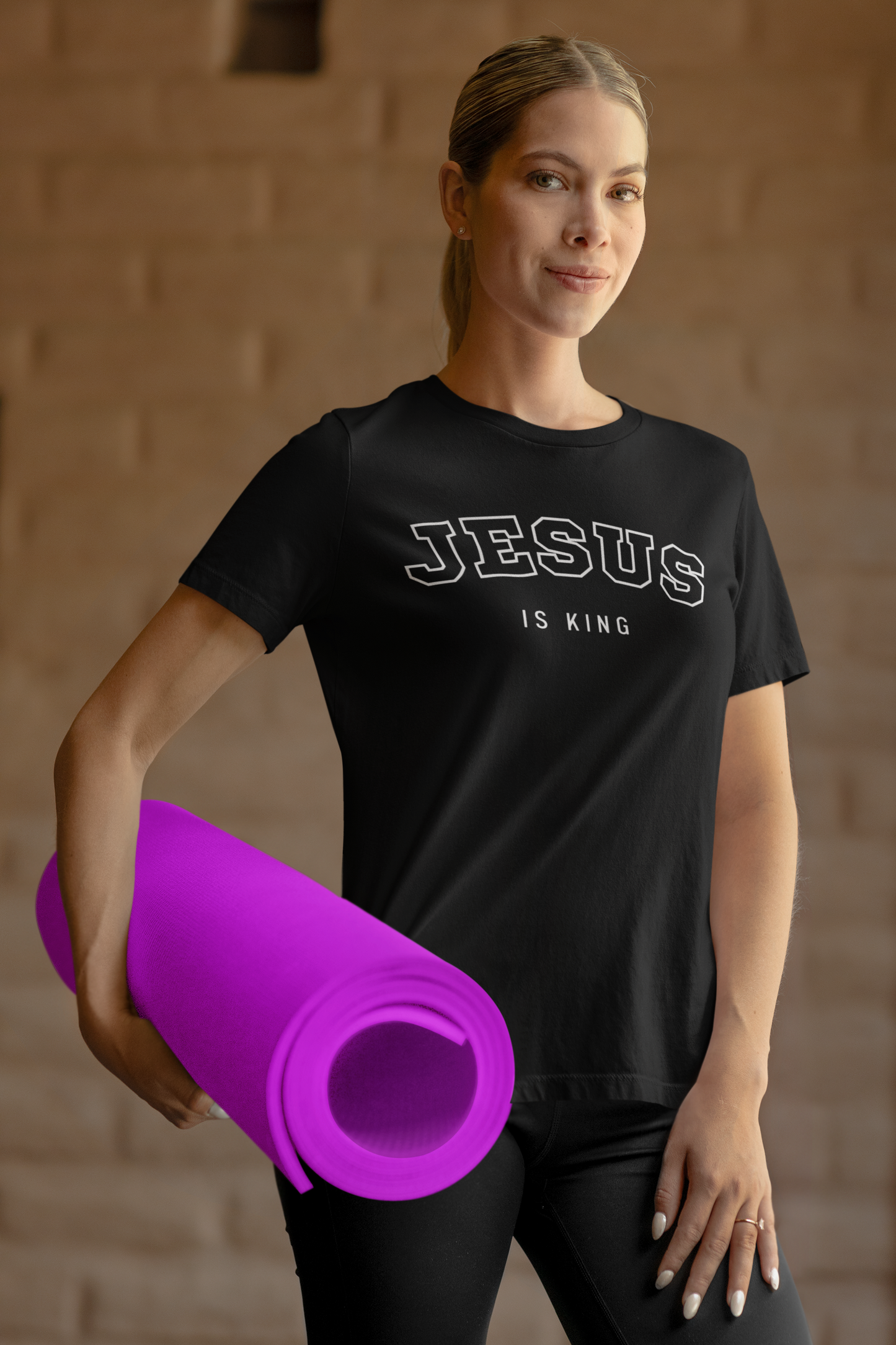 JESUS IS KING – Varsity Style Womens Christian T-Shirt