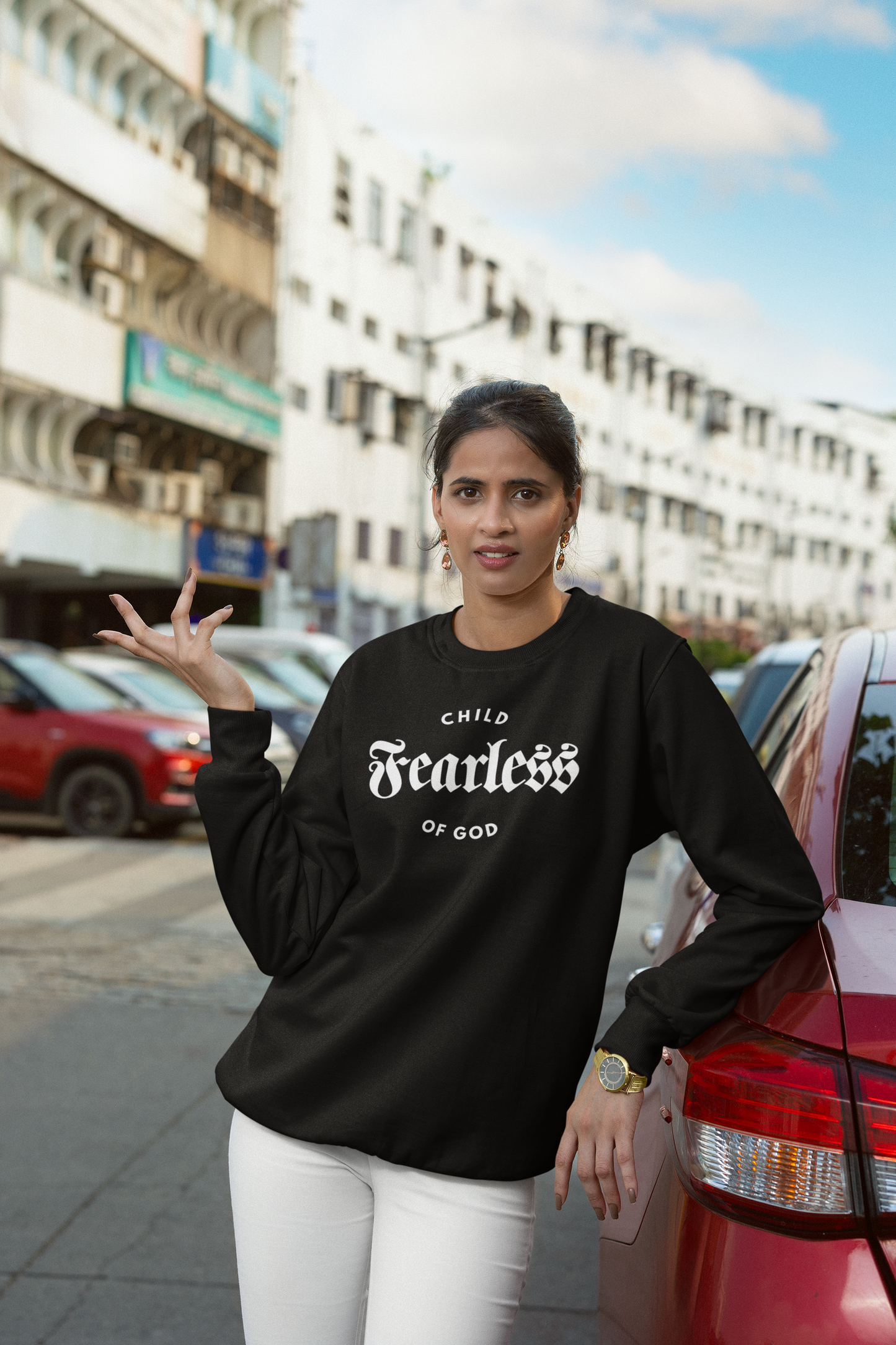 Fearless Child of God – Women's Premium Sweatshirt