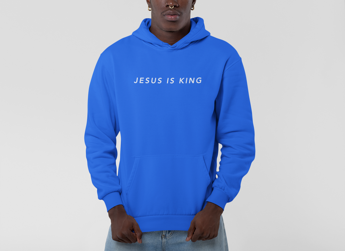 Jesus is King(Graffiti-style font on back) - Men's Premium Hoodie