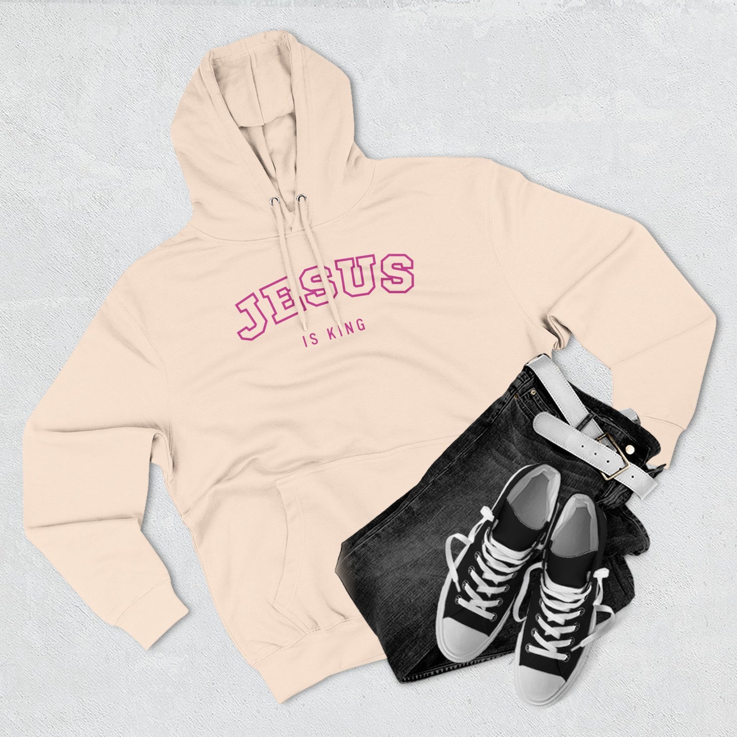 Jesus is king - Varsity-style Women's Premium Hoodie