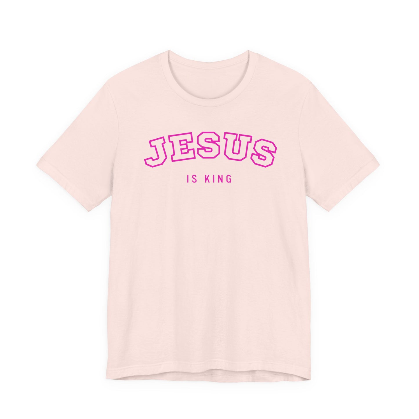 JESUS IS KING – Varsity Style Womens Christian T-Shirt