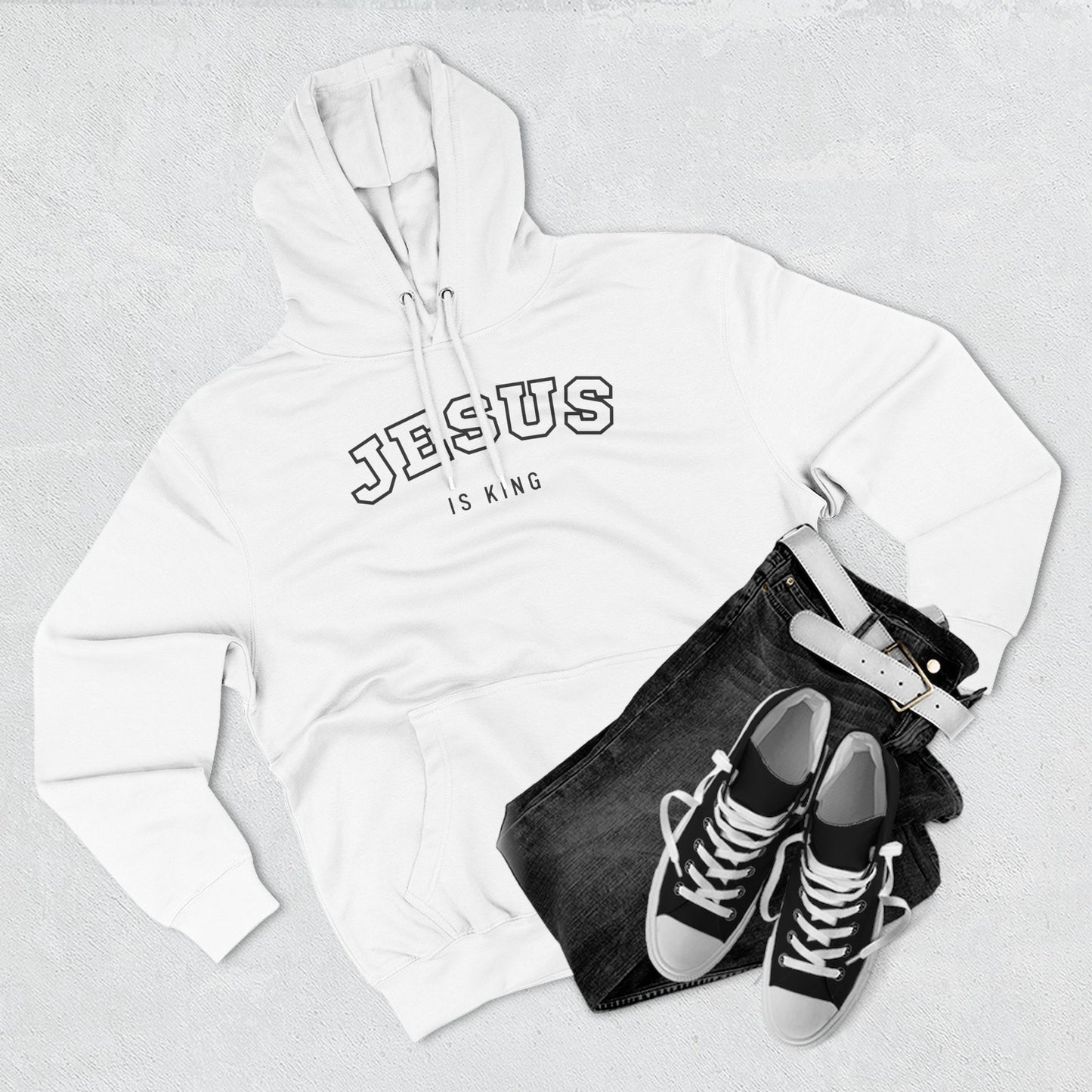 Jesus is king - Varsity-style Women's Premium Hoodie
