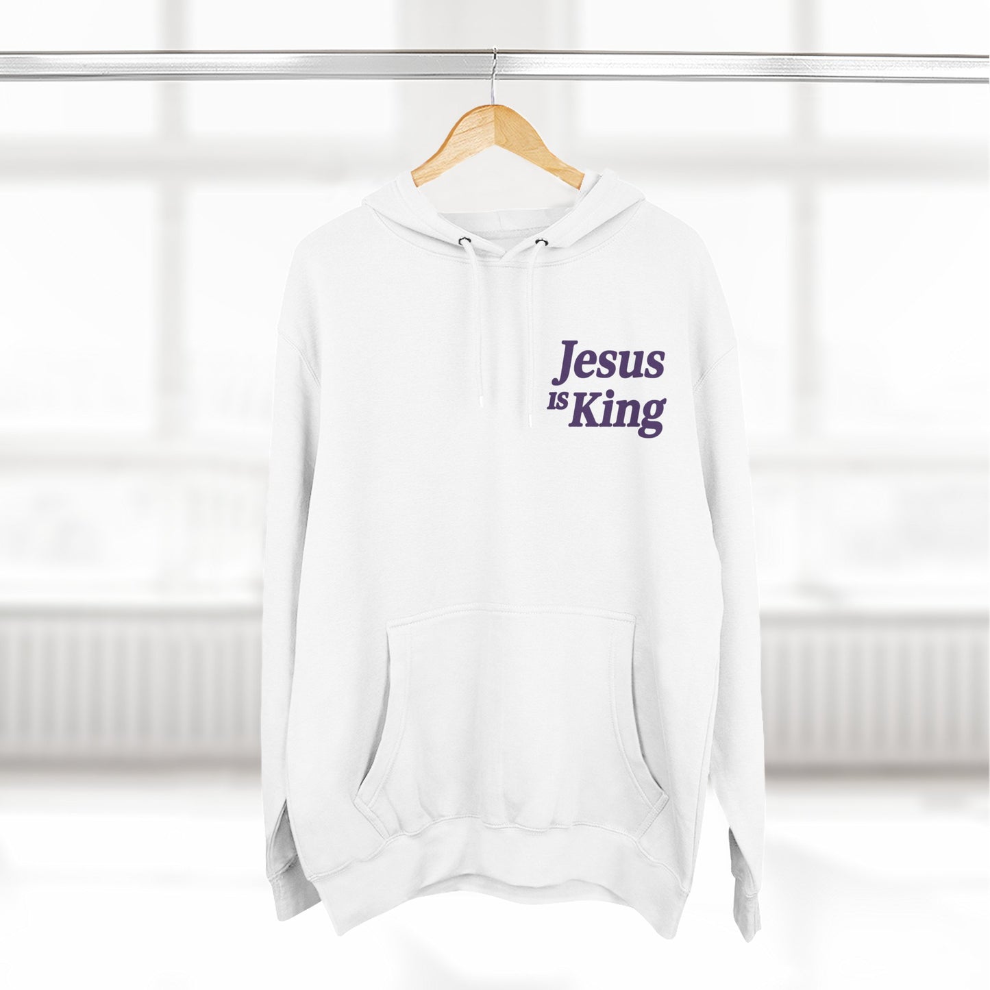 Jesus is King(Portrait Image of Jesus) - Men's Premium Hoodie