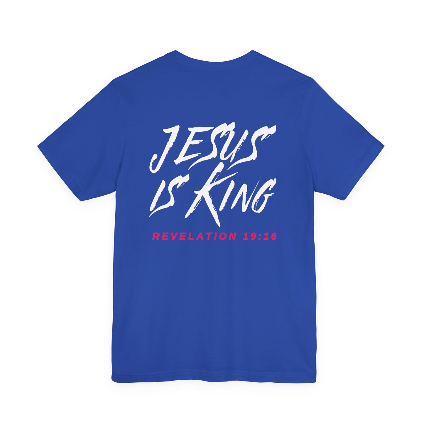 Jesus is King(Graffiti style text on back) - Mens Christian T-Shirt