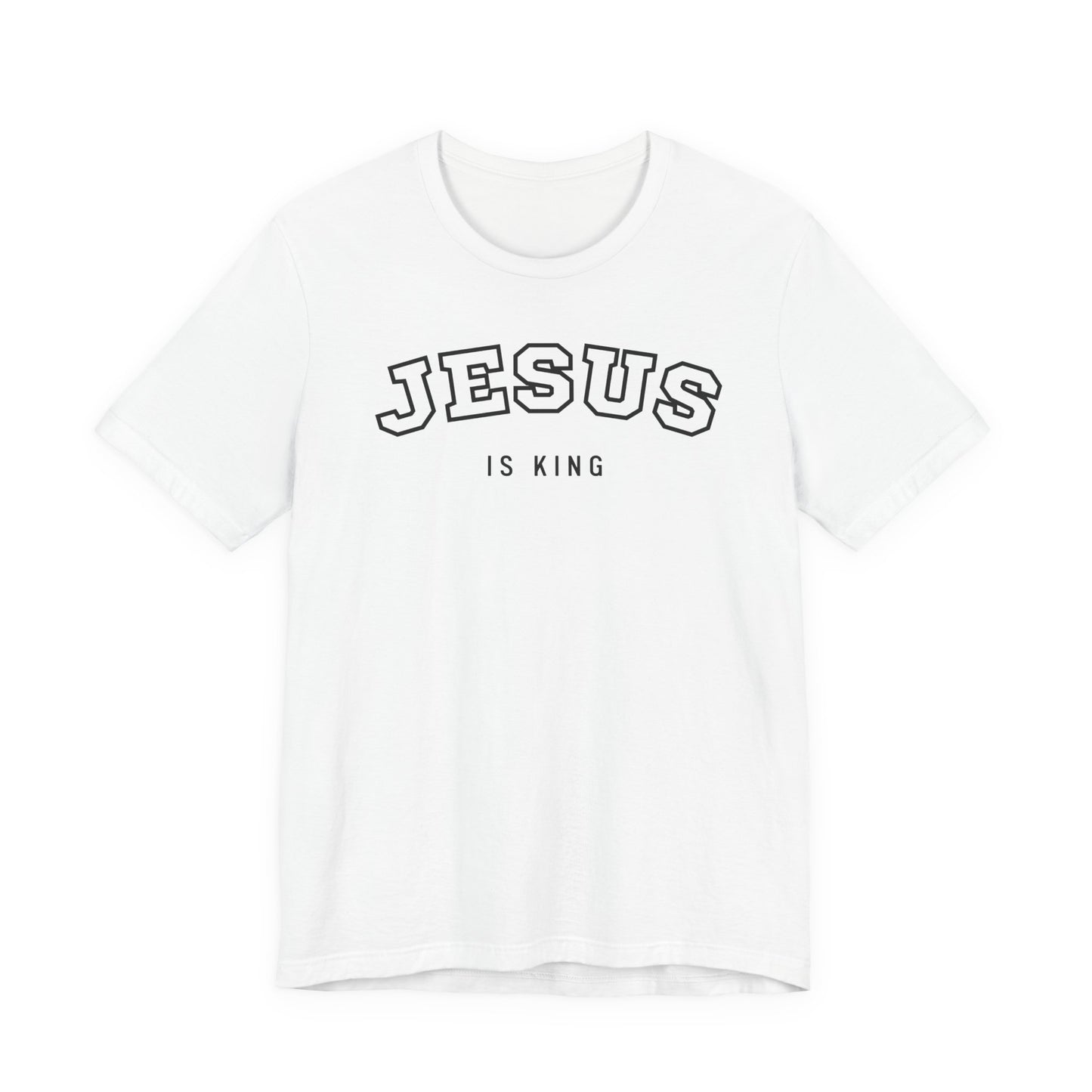 JESUS IS KING – Varsity Style Mens Christian T-Shirt
