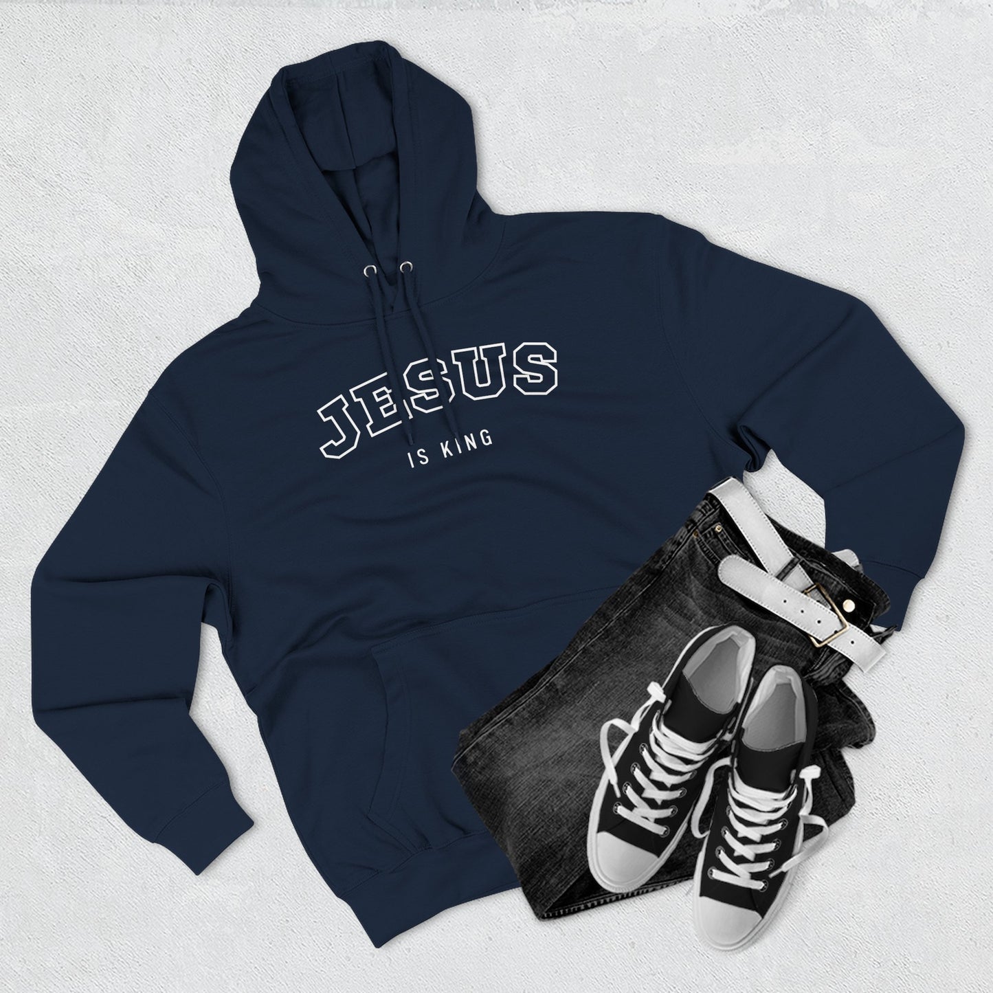 Jesus is king - Varsity-style Women's Premium Hoodie