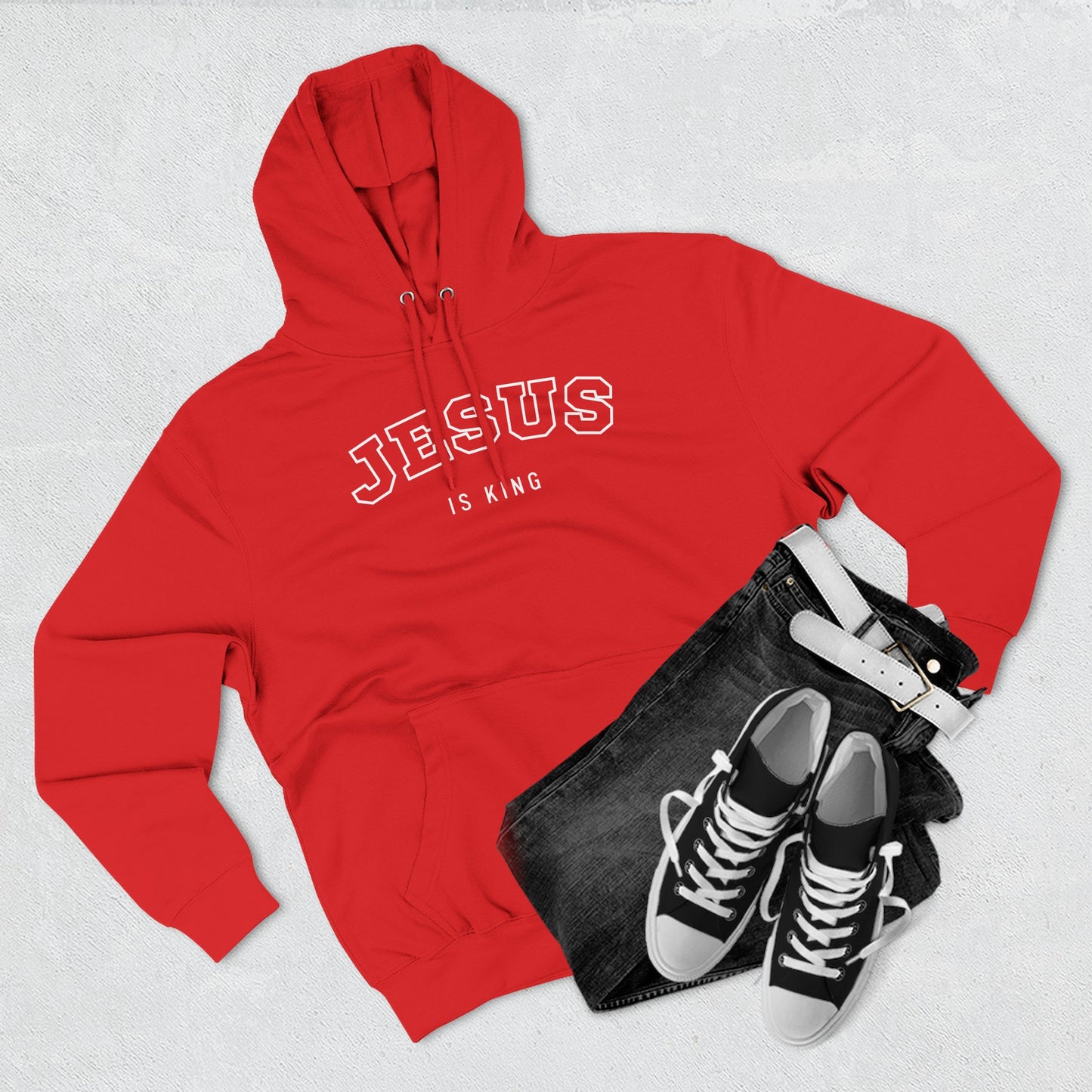 Jesus is king - Varsity-style Women's Premium Hoodie