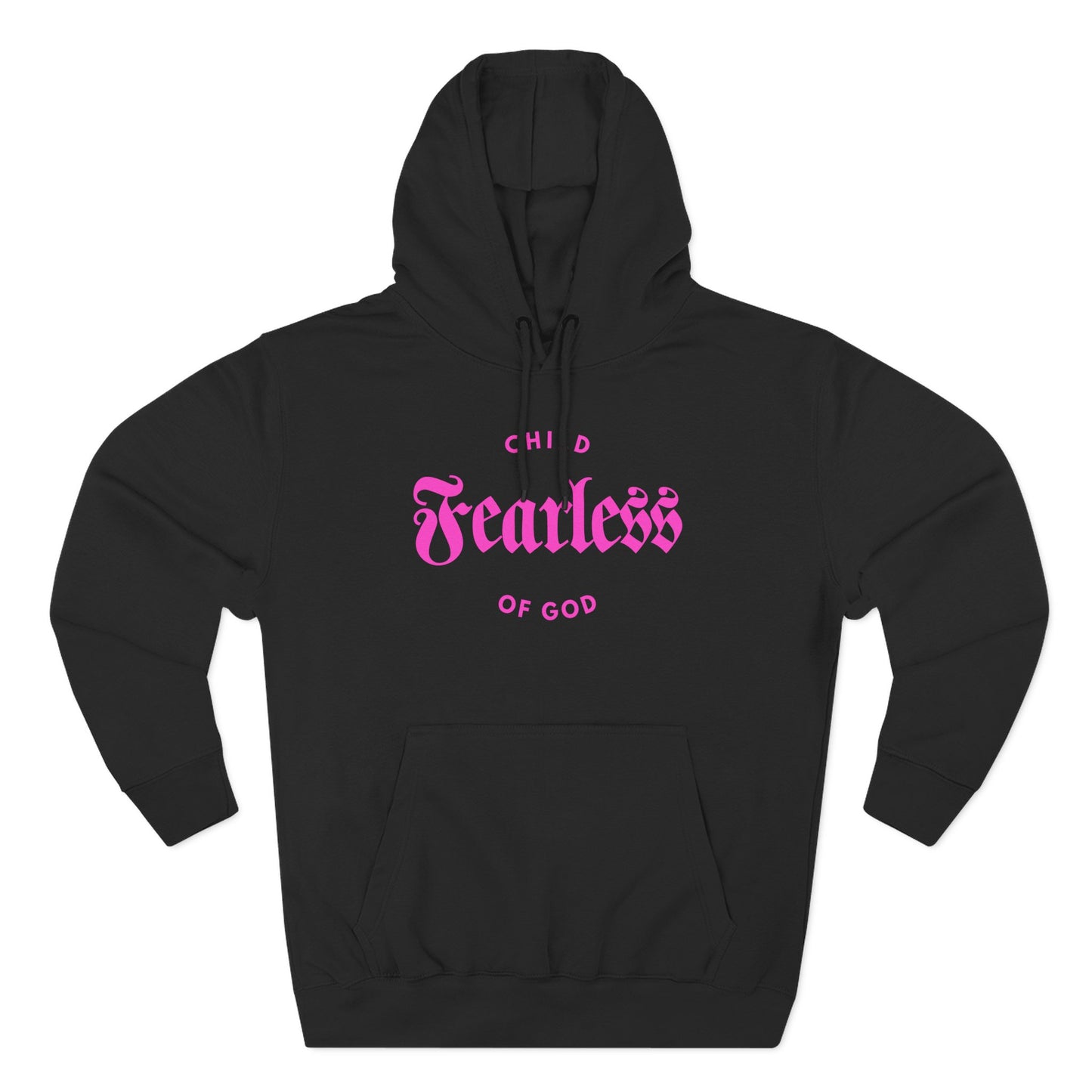Fearless Child of God(Pink on Black) - Women's Premium Hoodie