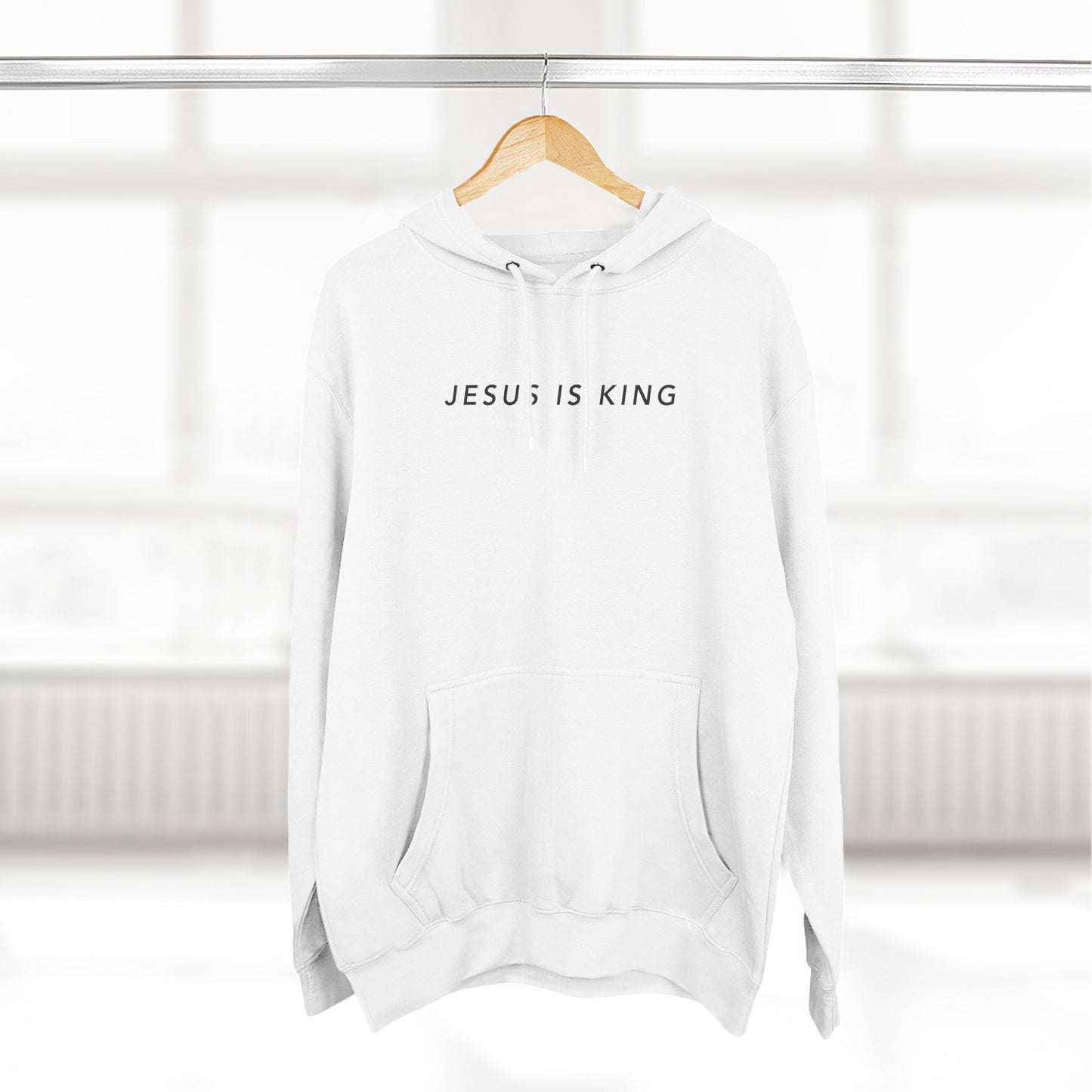 Jesus is King(Graffiti-style font on back) - Men's Premium Hoodie