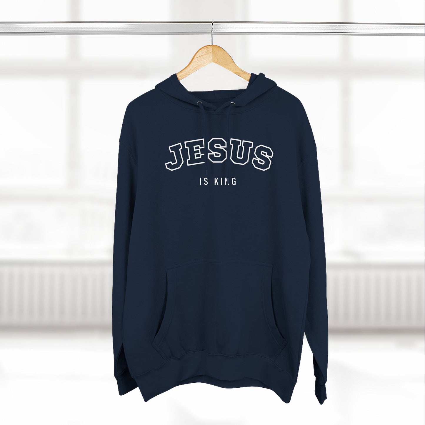 Jesus is king - Varsity-style Men's Premium Hoodie