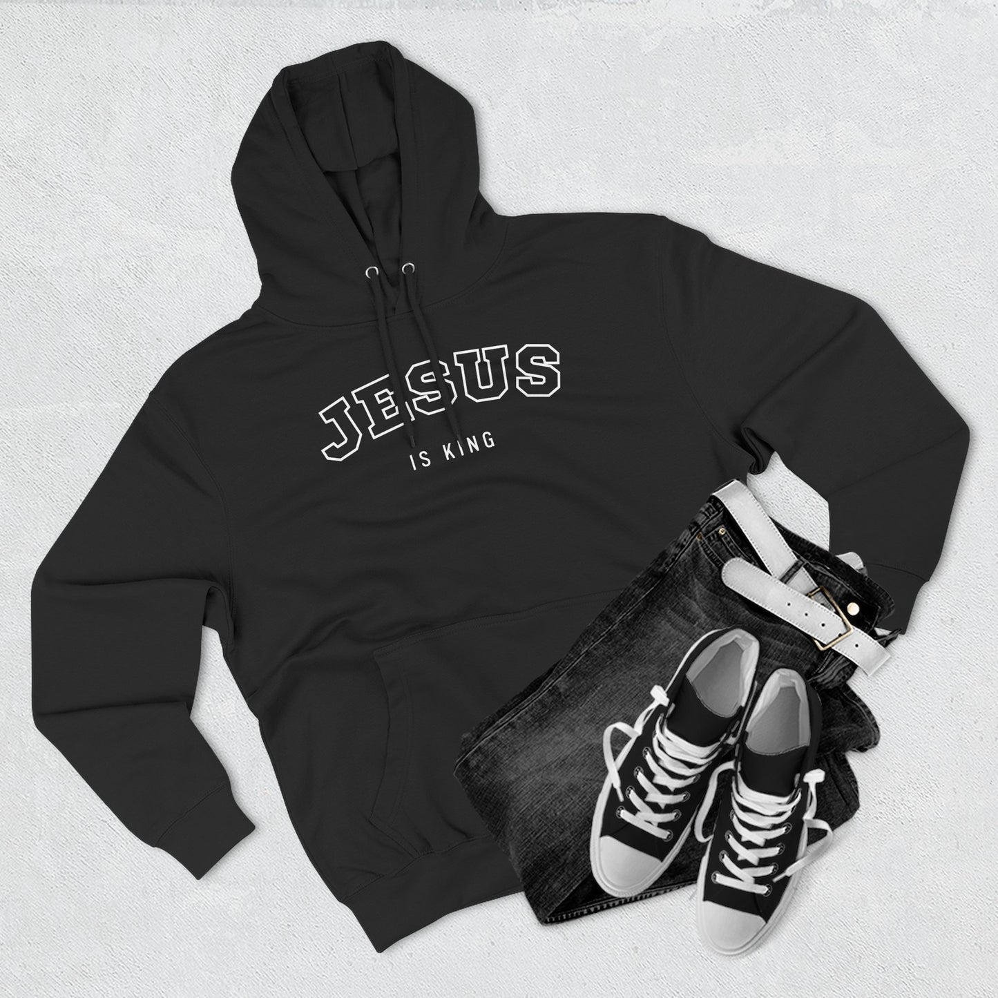 Jesus is king - Varsity-style Women's Premium Hoodie