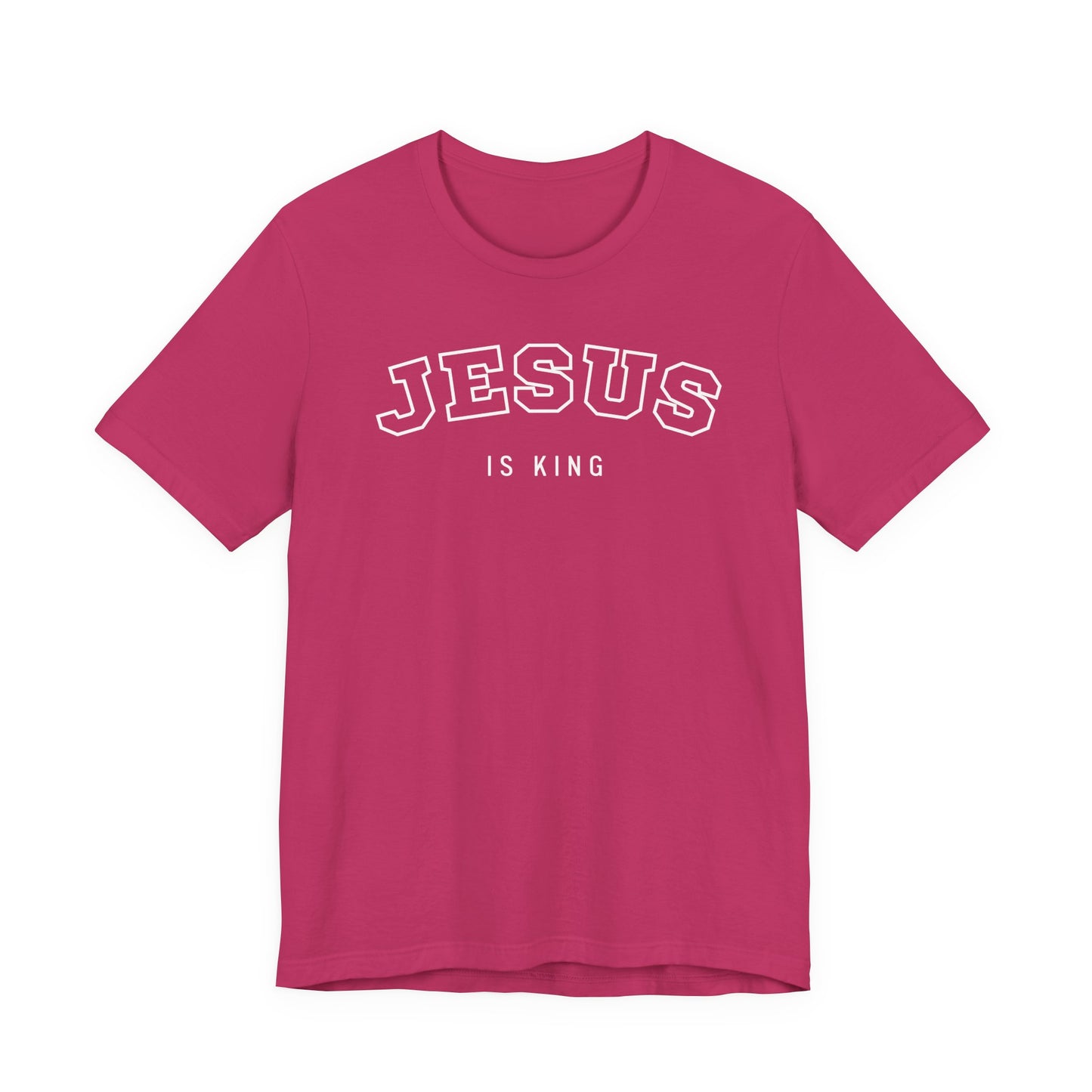 JESUS IS KING – Varsity Style Mens Christian T-Shirt