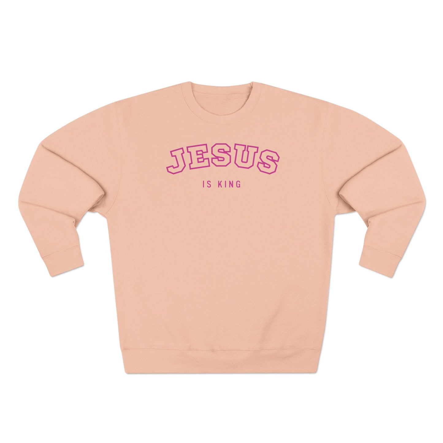 Jesus is King  – (Varsity-style font) Women's Premium Sweatshirt