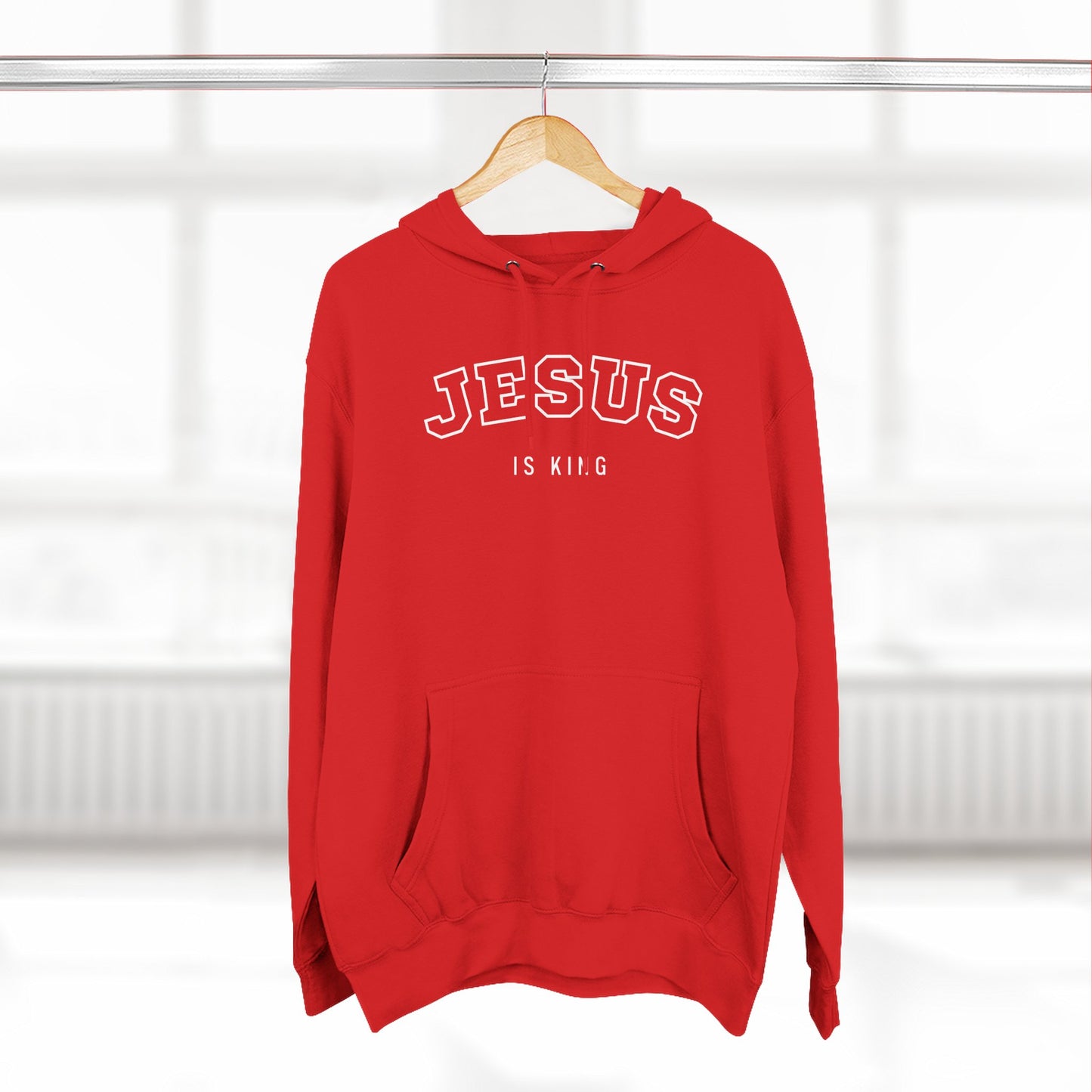 Jesus is king - Varsity-style Women's Premium Hoodie