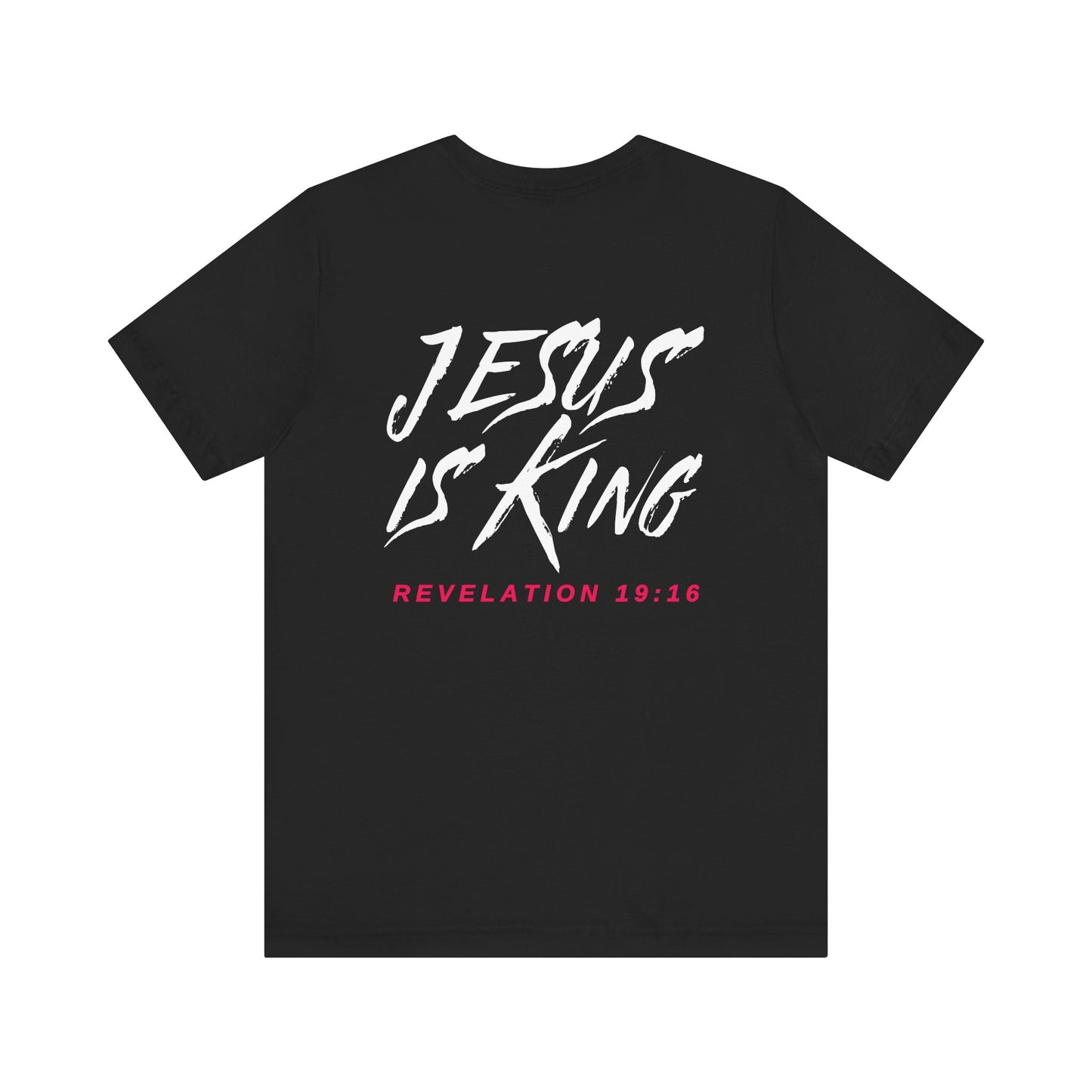 Jesus is King(Graffiti style text on back) - Mens Christian T-Shirt