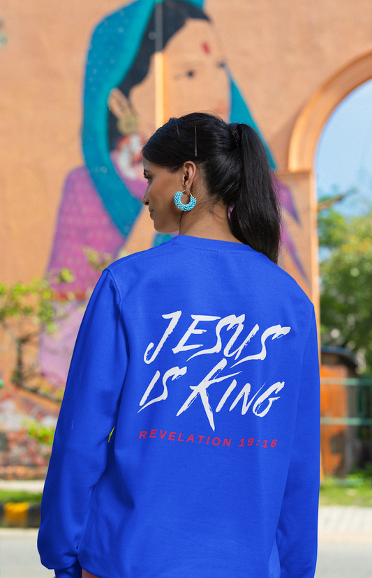 Jesus is King(Graffiti style text on back) - Women's Premium Sweatshirt
