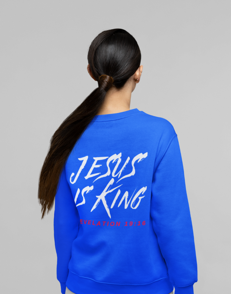 Jesus is King(Graffiti style text on back) - Women's Premium Sweatshirt