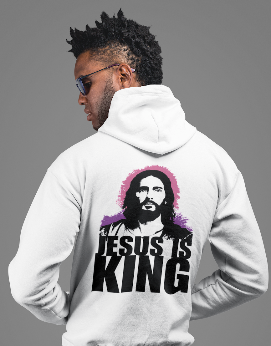 Jesus is King(Portrait Image of Jesus) - Men's Premium Hoodie