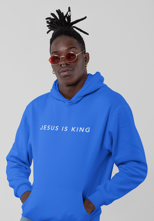 Jesus is King(Graffiti-style font on back) - Men's Premium Hoodie