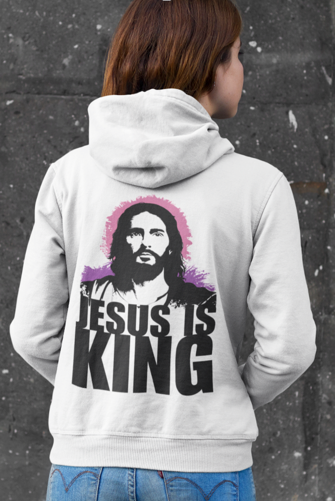 Jesus is King(Portrait Image of Jesus) - Women's Premium Hoodie